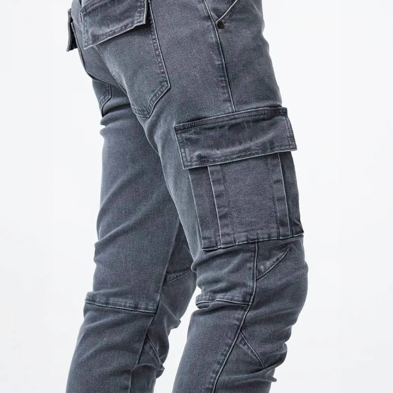 Cargo Jeans - Slim Fit - Stretchy - Skinny Jeans - Heren Cargo Broek-Boetiek Moda