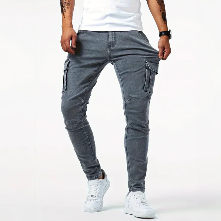 Cargo Jeans - Slim Fit - Stretchy - Skinny Jeans - Heren Cargo Broek-Boetiek Moda