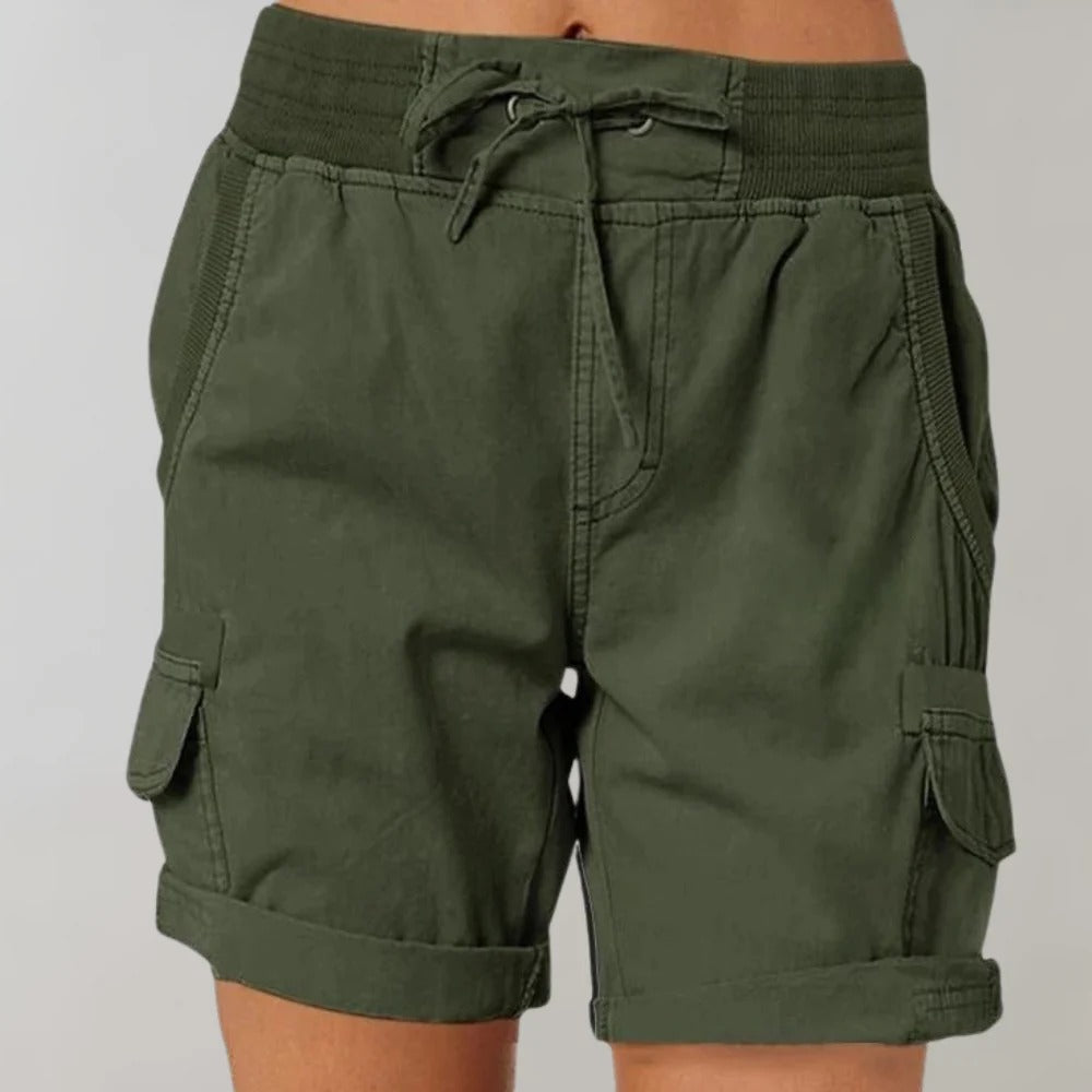 Cargo Shorts - Hoge Taille - Trekkoord - Casual shorts - Dames shorts-Boetiek Moda