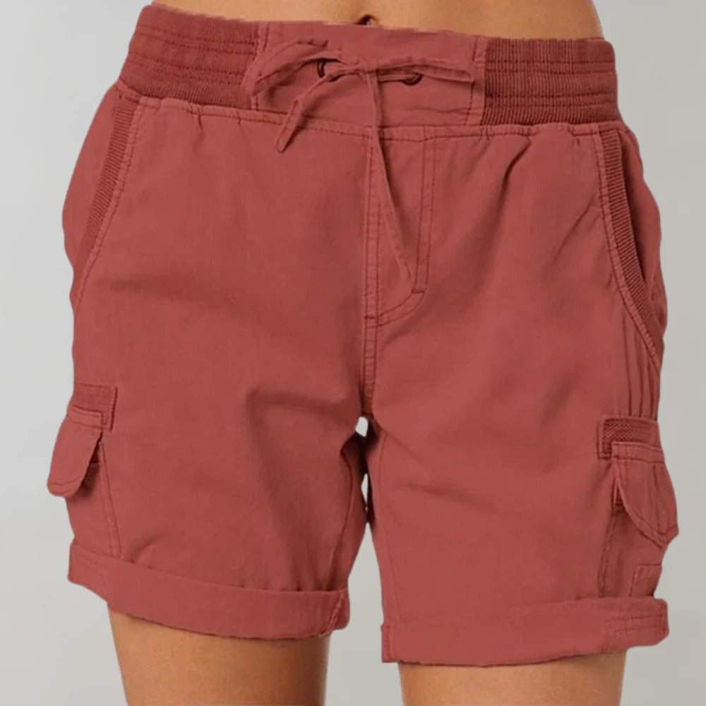 Cargo Shorts - Hoge Taille - Trekkoord - Casual shorts - Dames shorts-Boetiek Moda