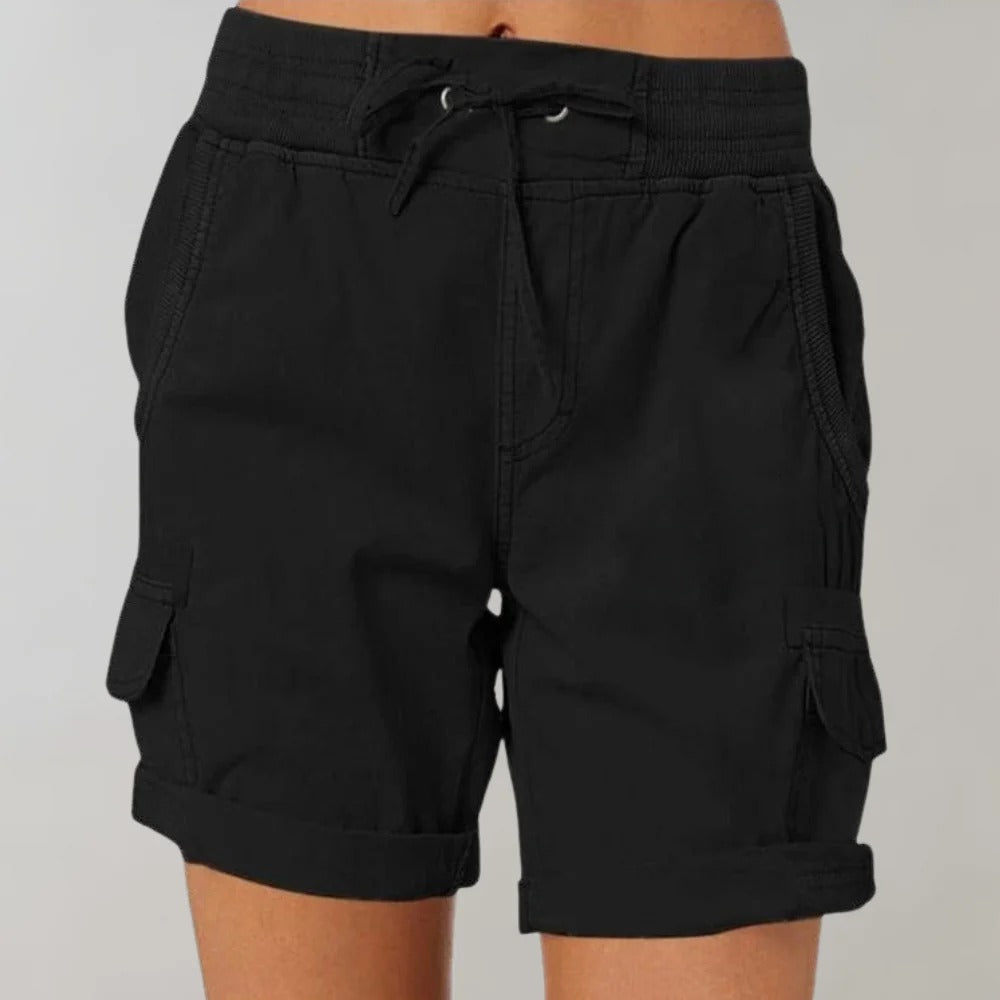 Cargo Shorts - Hoge Taille - Trekkoord - Casual shorts - Dames shorts-Boetiek Moda