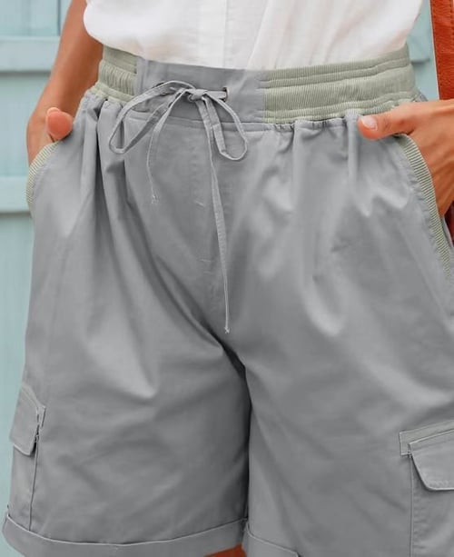 Cargo Shorts - Vrijetijdsshort met hoge taille en koord voor dames-Boetiek Moda