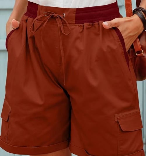 Cargo Shorts - Vrijetijdsshort met hoge taille en koord voor dames-Boetiek Moda