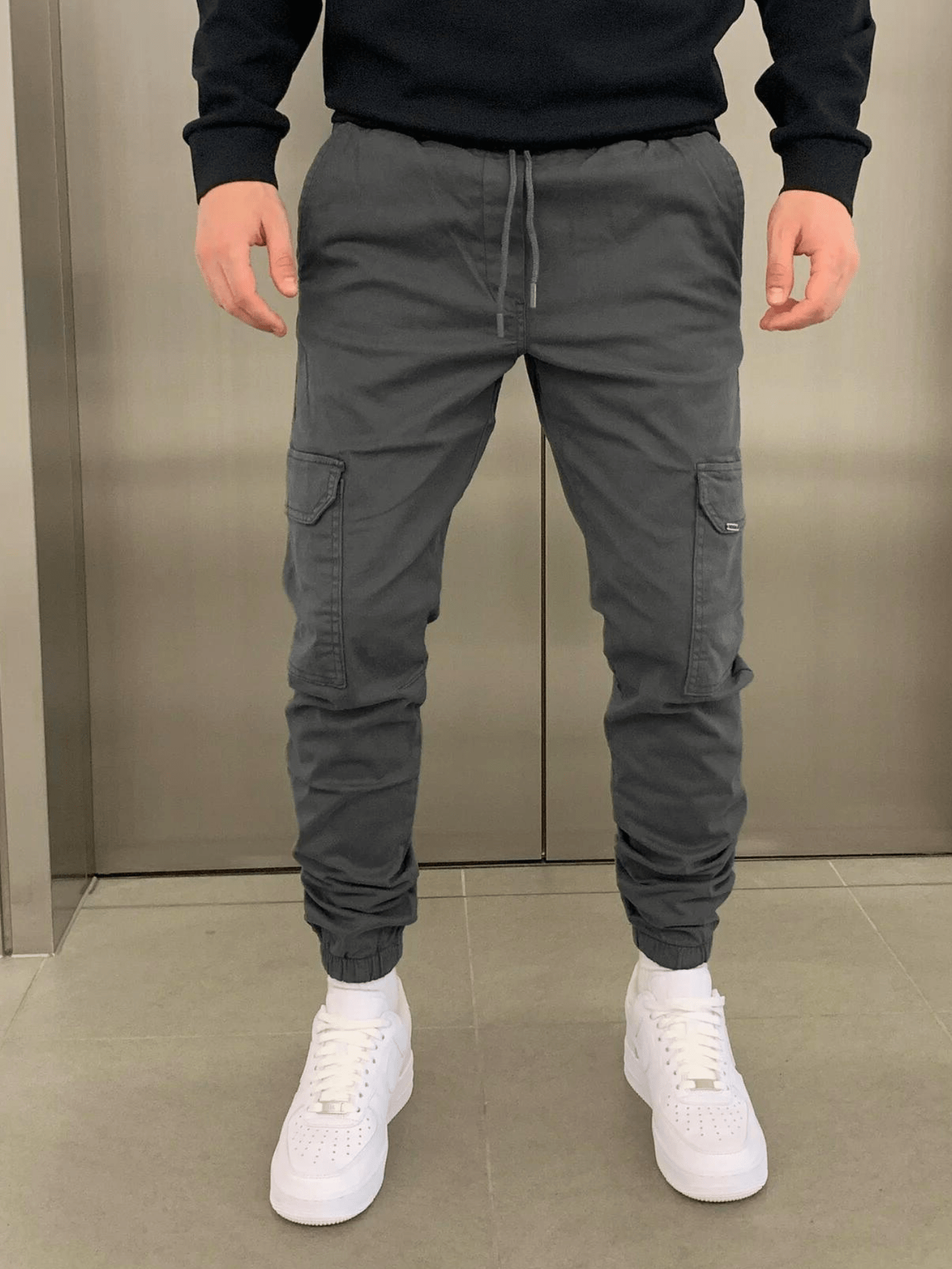 Cargo joggingbroek - Slim fit - Trekkoord - Cargobroek - Herenbroek-Boetiek Moda