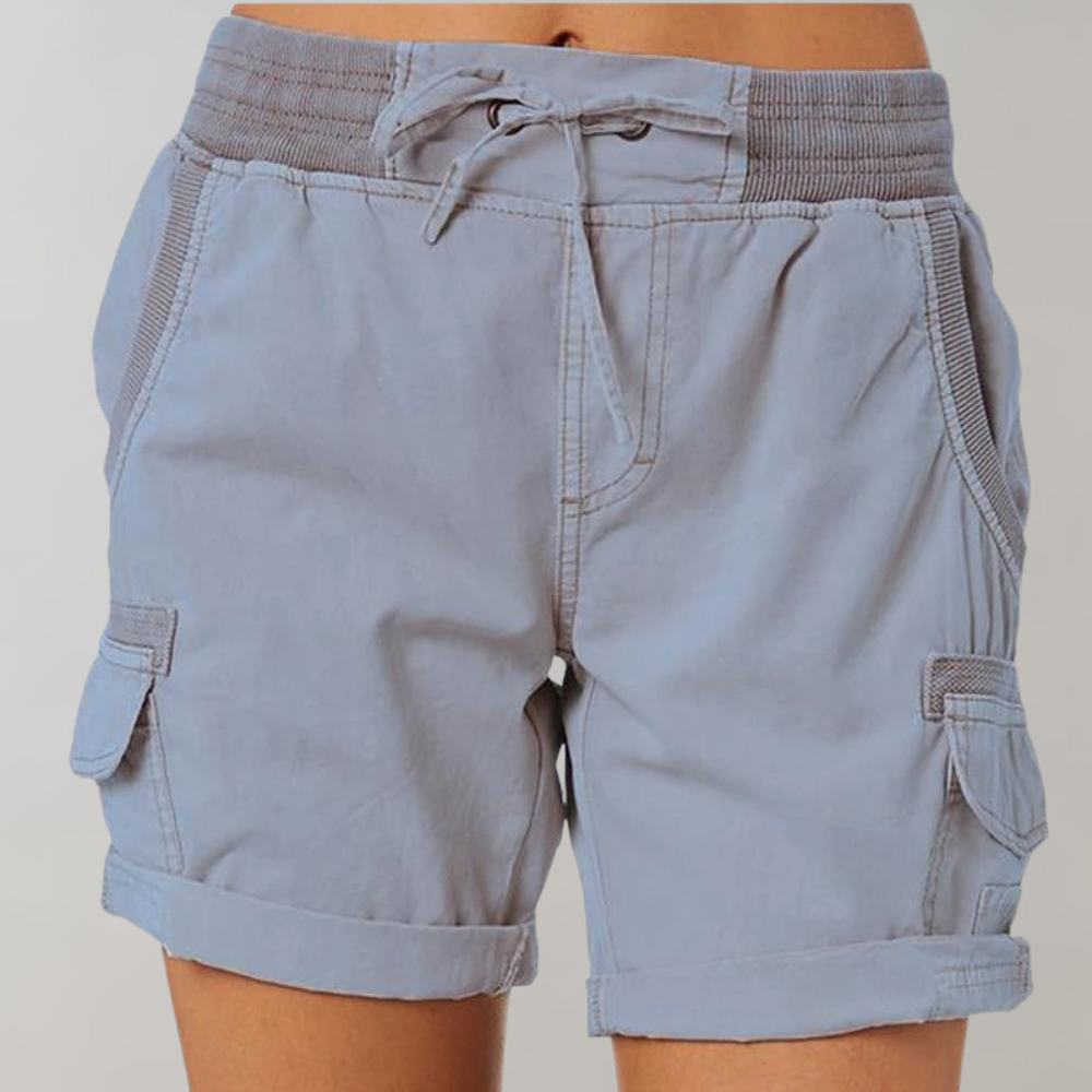 Cargo korte broek - Casual damesbroek met koord en hoge taille voor buiten-Boetiek Moda