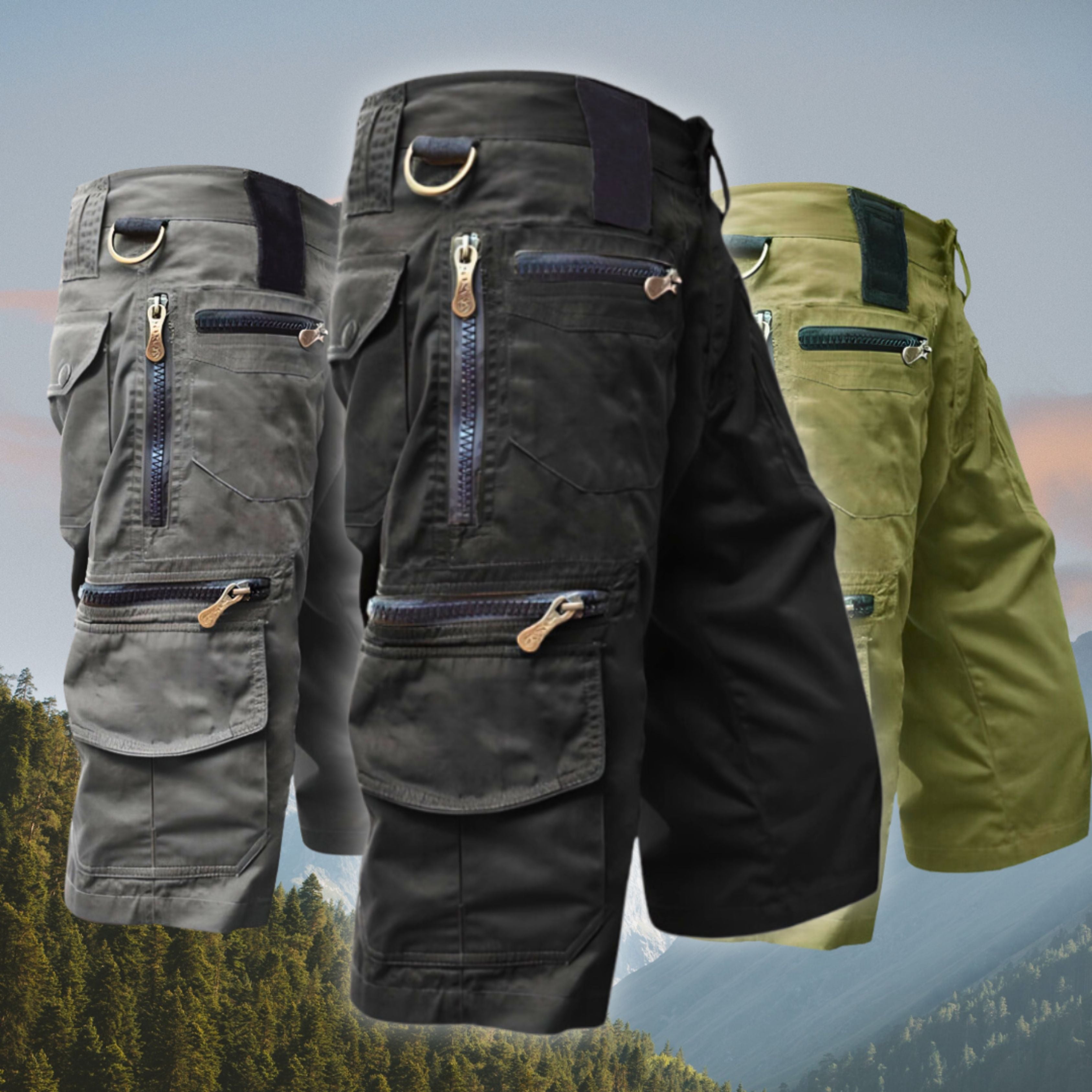 Cargoshorts | Vrijetijdskleding | Zakken | Lange shorts | Capribroeken voor mannen-Boetiek Moda