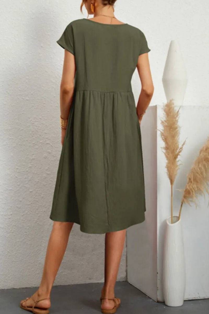 Casual Jurk - Knielange, losvallende zomerjurk voor dames-Boetiek Moda