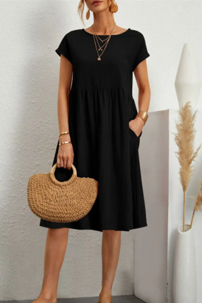 Casual Jurk - Knielange, losvallende zomerjurk voor dames-Boetiek Moda