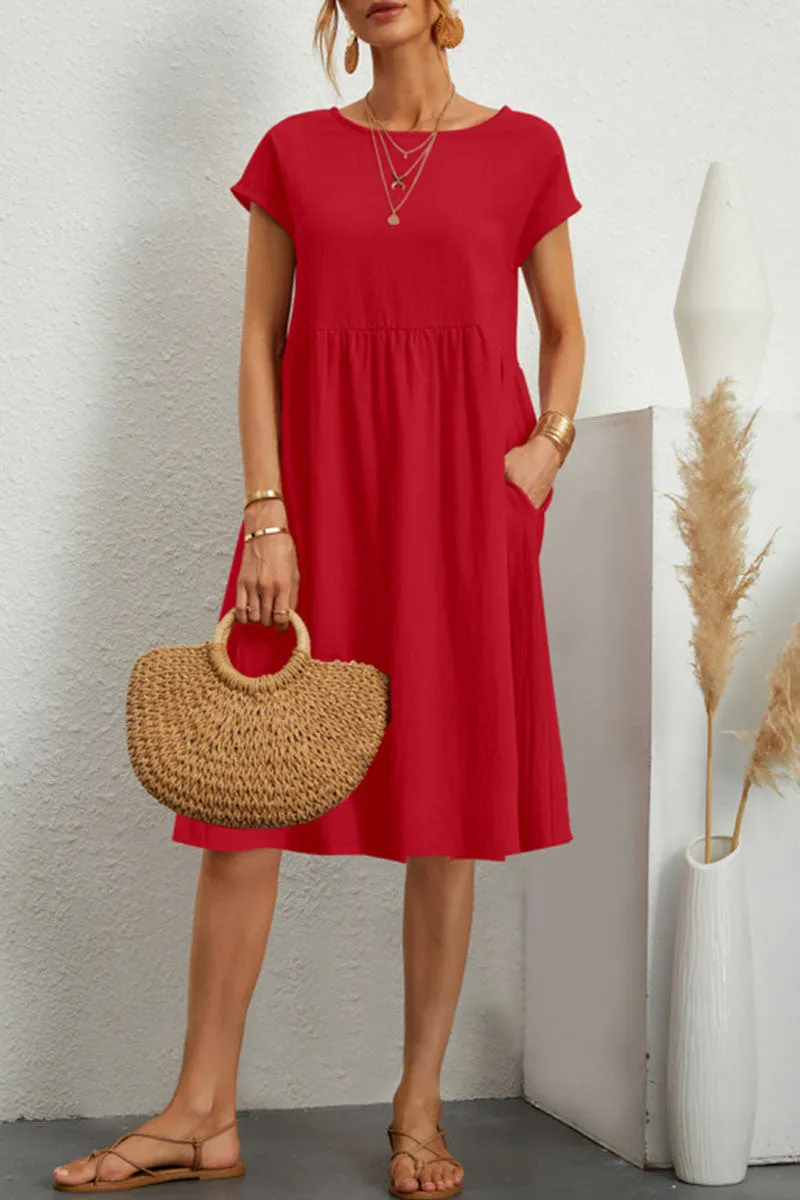 Casual Jurk - Knielange, losvallende zomerjurk voor dames-Boetiek Moda