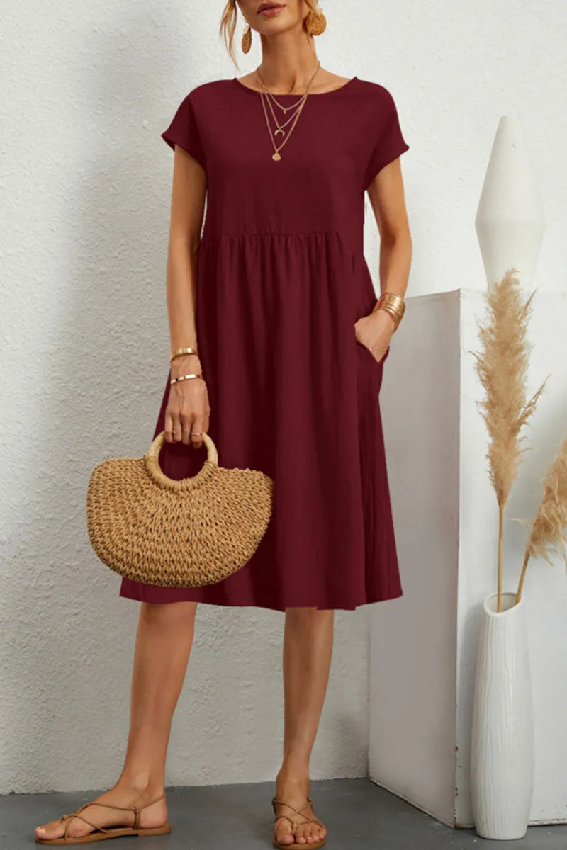 Casual Jurk - Knielange, losvallende zomerjurk voor dames-Boetiek Moda