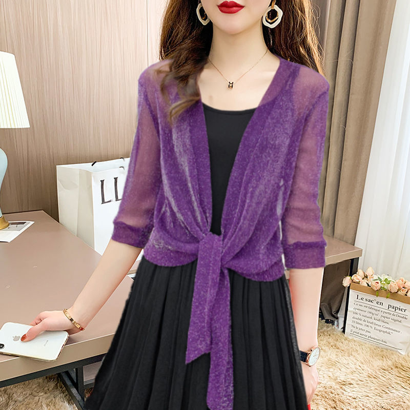 Chiffon Blouse - Lichtgewicht chiffon vest met strik aan de voorkant voor dames-Boetiek Moda