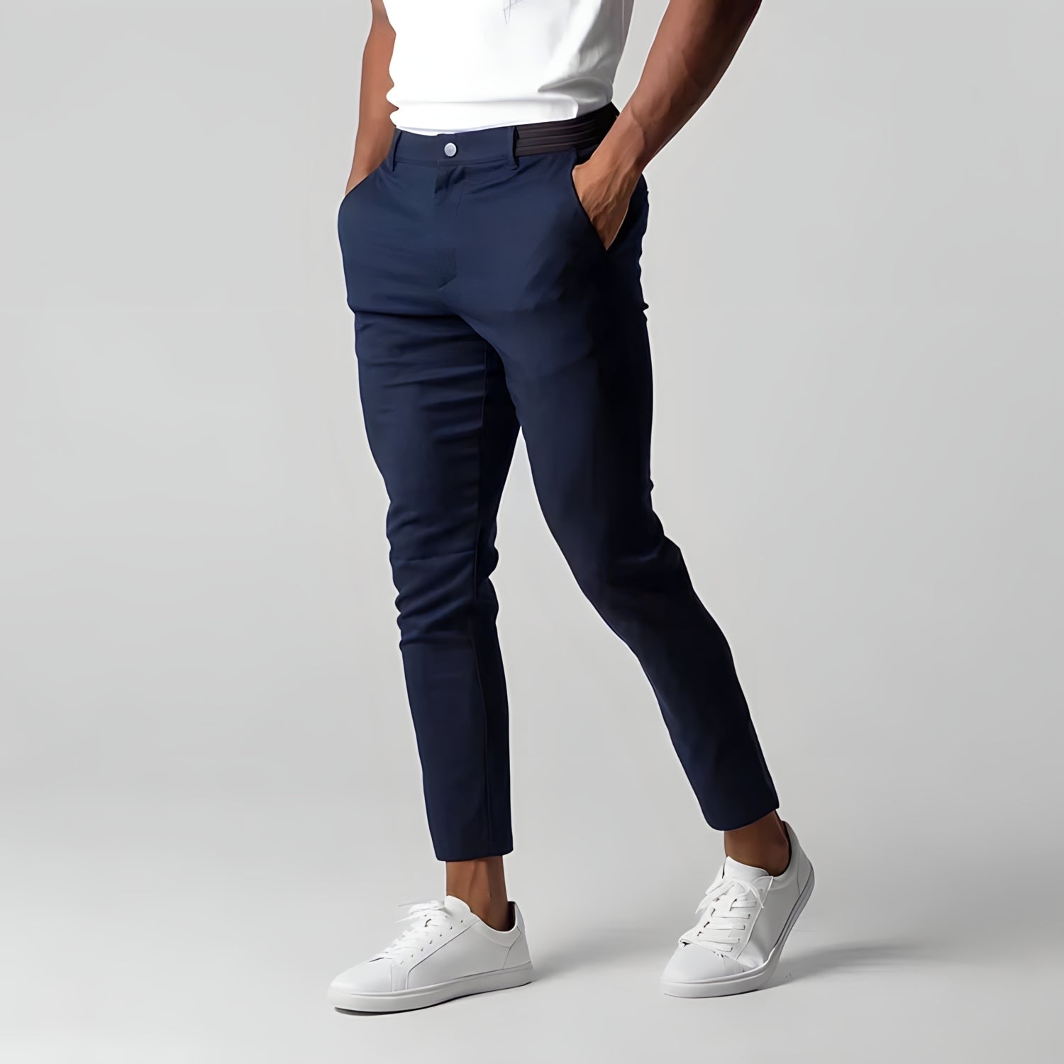 Chino Broek | Elastische Taille | Stretchy | Skinny Chinos | Heren Chinos-Boetiek Moda