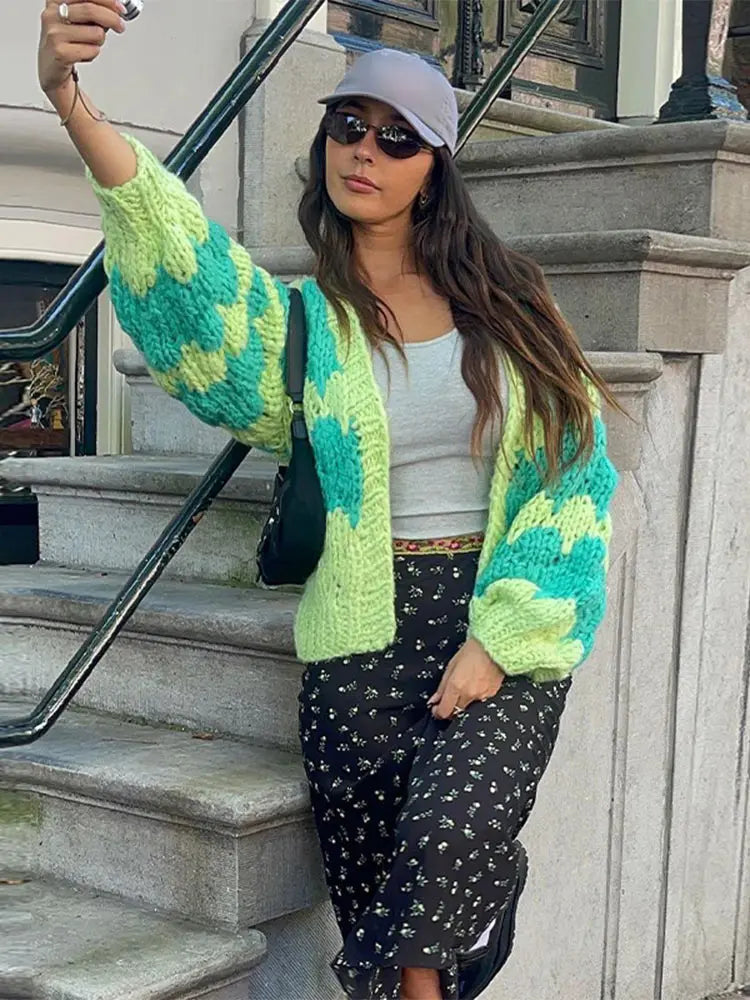 Chunky Vest | Gebreid | Open | Vestkleding | Damesvest-Boetiek Moda