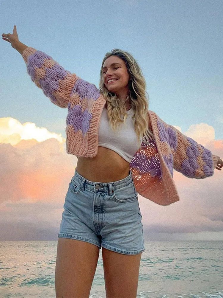 Chunky Vest | Gebreid | Open | Vestkleding | Damesvest-Boetiek Moda