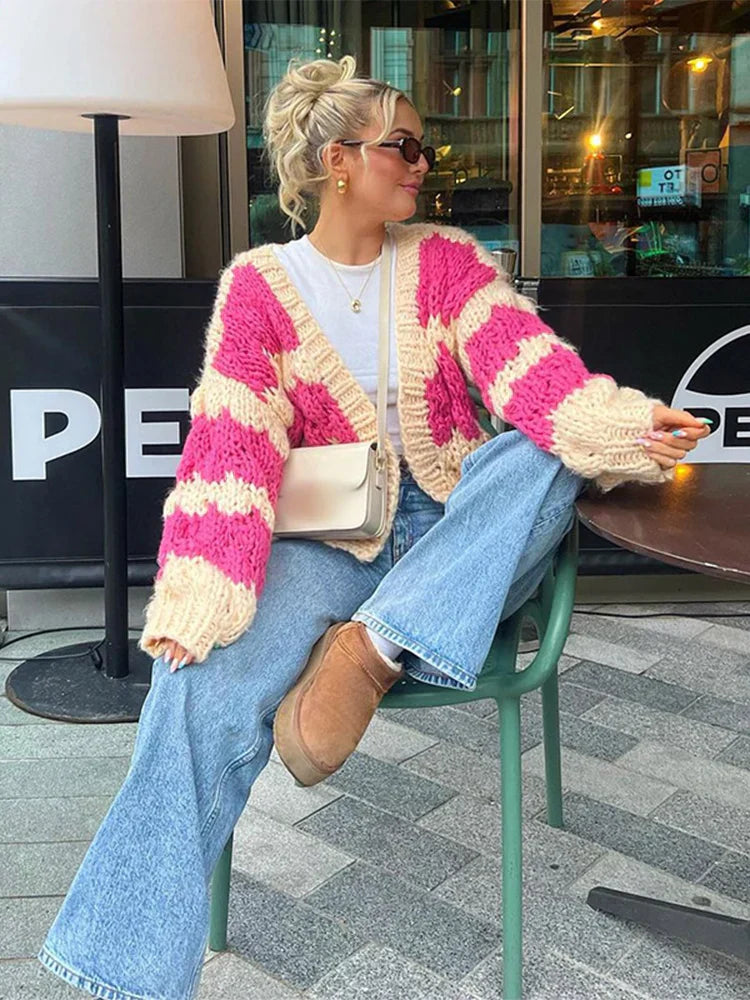 Chunky Vest | Gebreid | Open | Vestkleding | Damesvest-Boetiek Moda