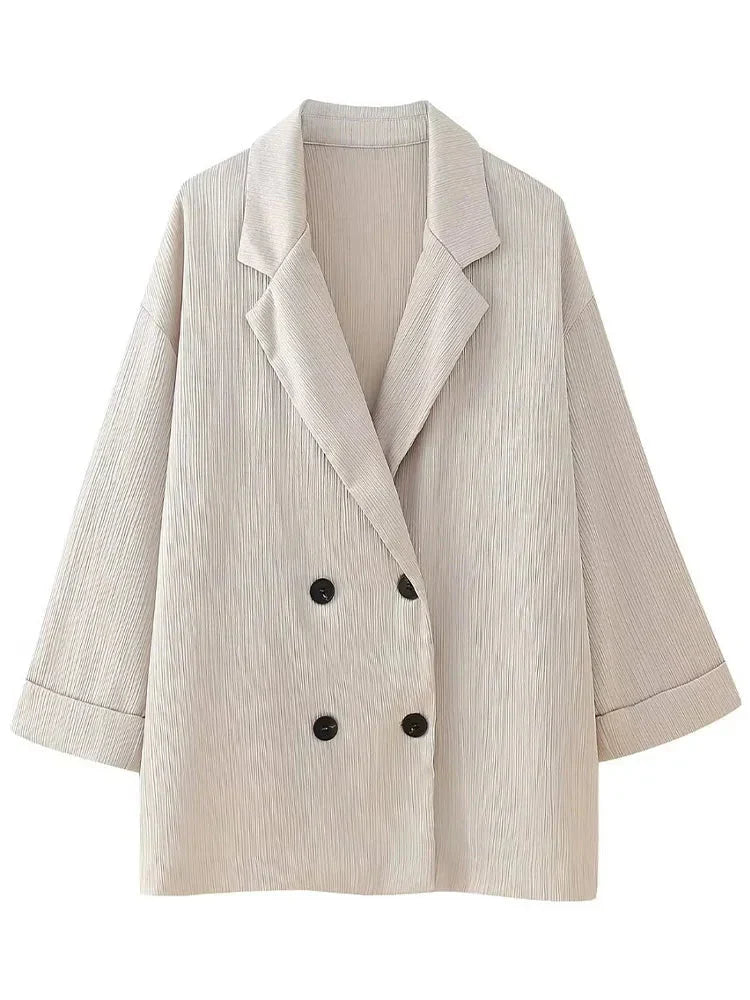 Co-Ord Set | Oversized | Wijde pijpen | Blazer en broek set | Tweedelige set voor dames-Boetiek Moda