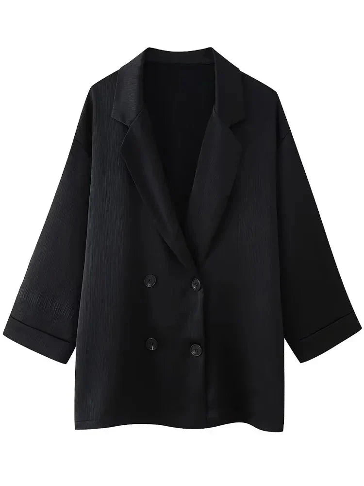 Co-Ord Set | Oversized | Wijde pijpen | Blazer en broek set | Tweedelige set voor dames-Boetiek Moda