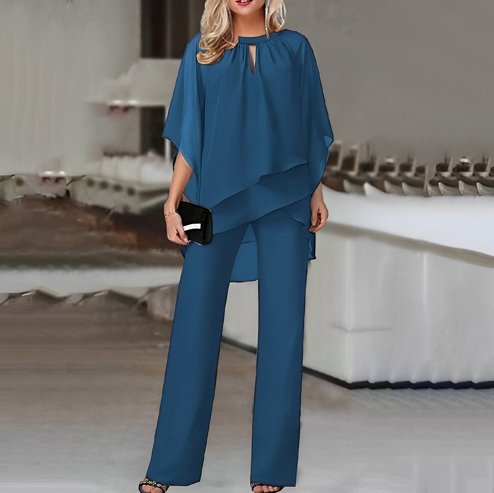 Co-Ord set - Elegante damesblouse en broek tweedelige set-Boetiek Moda