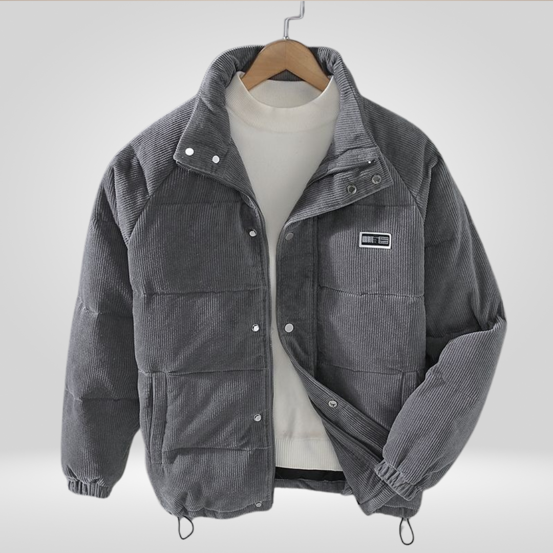 Cordjas | Gewatteerd | Rits | Donsjas | Winterjas voor mannen-Boetiek Moda