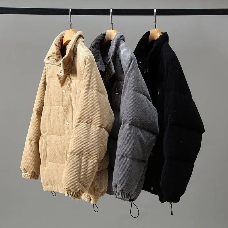 Corduroy Jas - Warm - Zip-Up - Pufferjas - Heren Winterjas-Boetiek Moda