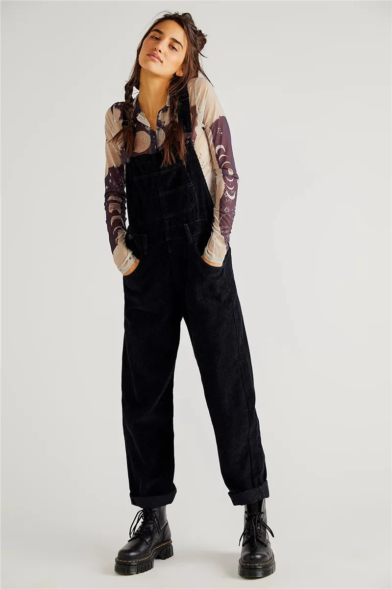 Corduroy tuinbroek | Mouwloos | Jumpsuit | Koord Overalls | Dameskleding-Boetiek Moda