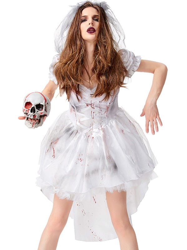 Corpse Bride-kostuum - Korte mouwen - Mini - Dead Bride-outfit - Halloween-kostuum voor dames-Boetiek Moda