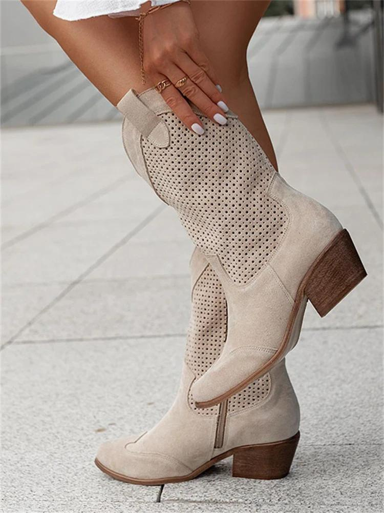 Cowboylaarzen | Halflang | Blokhak | Cowgirl-laarzen | Dameslaarzen-Boetiek Moda