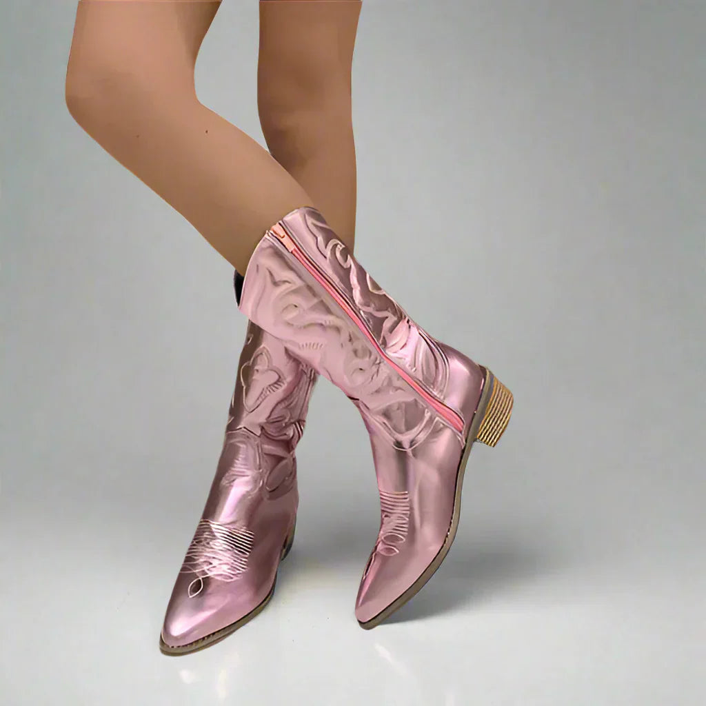 Cowgirl-laarzen - Western - Blokhak - Cowboylaarzen - Dameslaarzen-Boetiek Moda