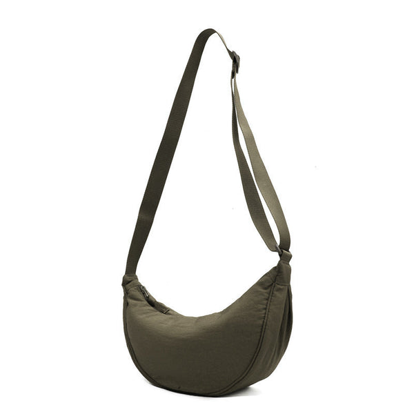 Crossbody Tas | Rits | Canvas | Halve Maan Tas | Damestassen-Boetiek Moda