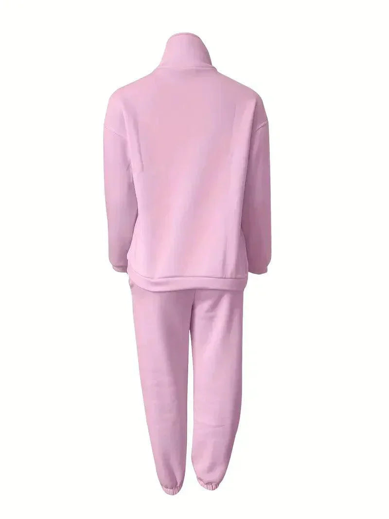 Dames Jogger Set | Half Rits | Elastische Taille | Sweats Set | Trainingspakken Vrouwen-Boetiek Moda