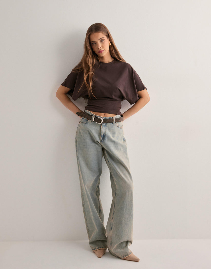 Dames T-shirt - Wijde mouwen - Ronde hals - Batwing T-shirt - Damesblouse-Boetiek Moda