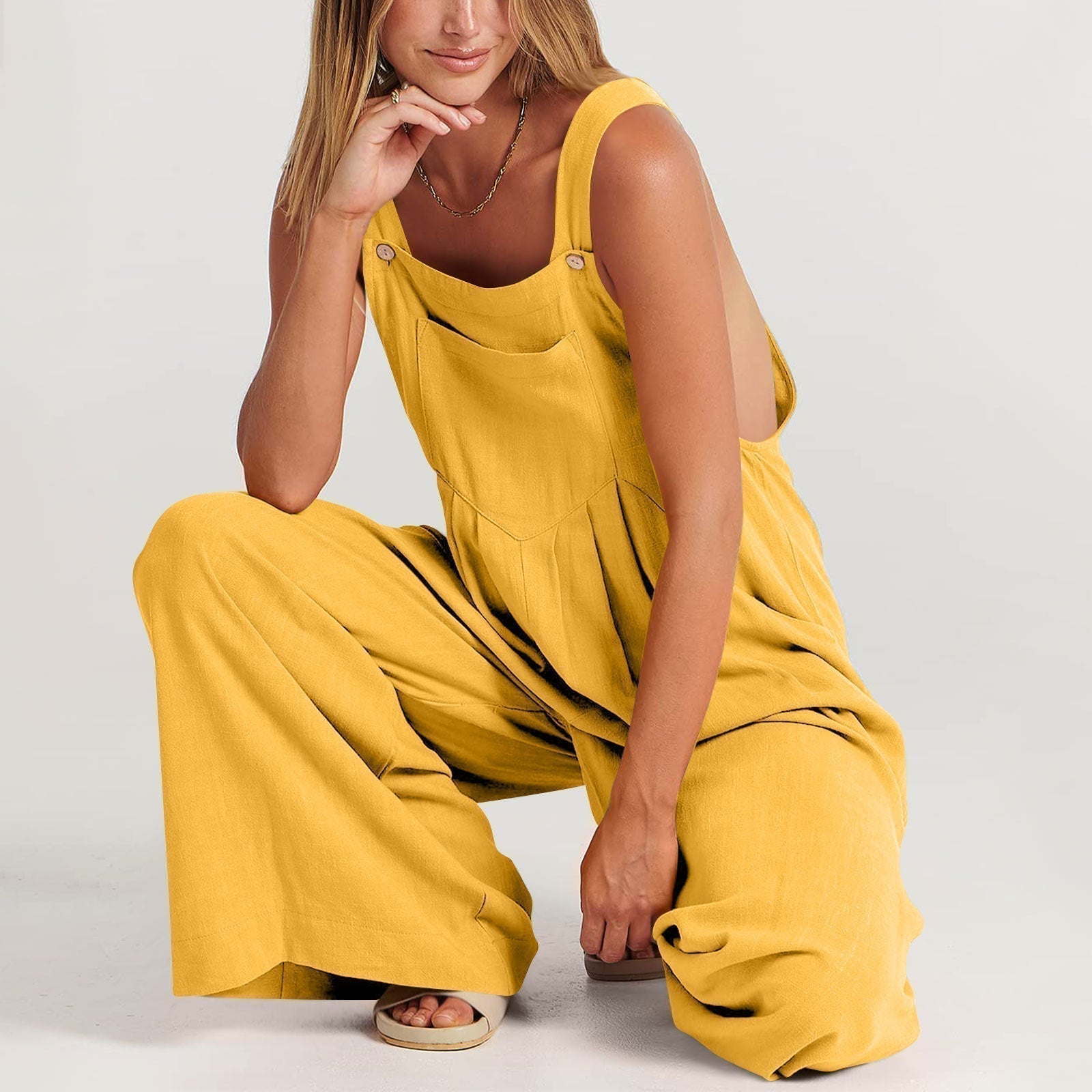Dames Tuinbroeken | Wijde pijpen | Losse pasvorm | Jumpsuit | Overalls-Boetiek Moda