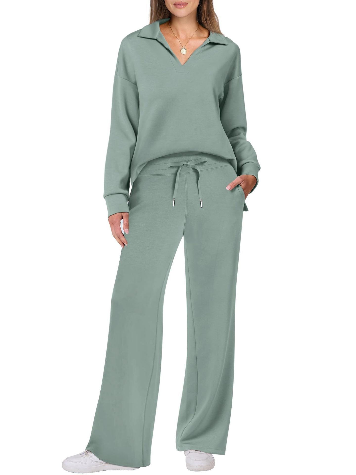 Dames trainingspak - Trekkoord - Halve rits - Joggingpak - Loungewear set-Boetiek Moda