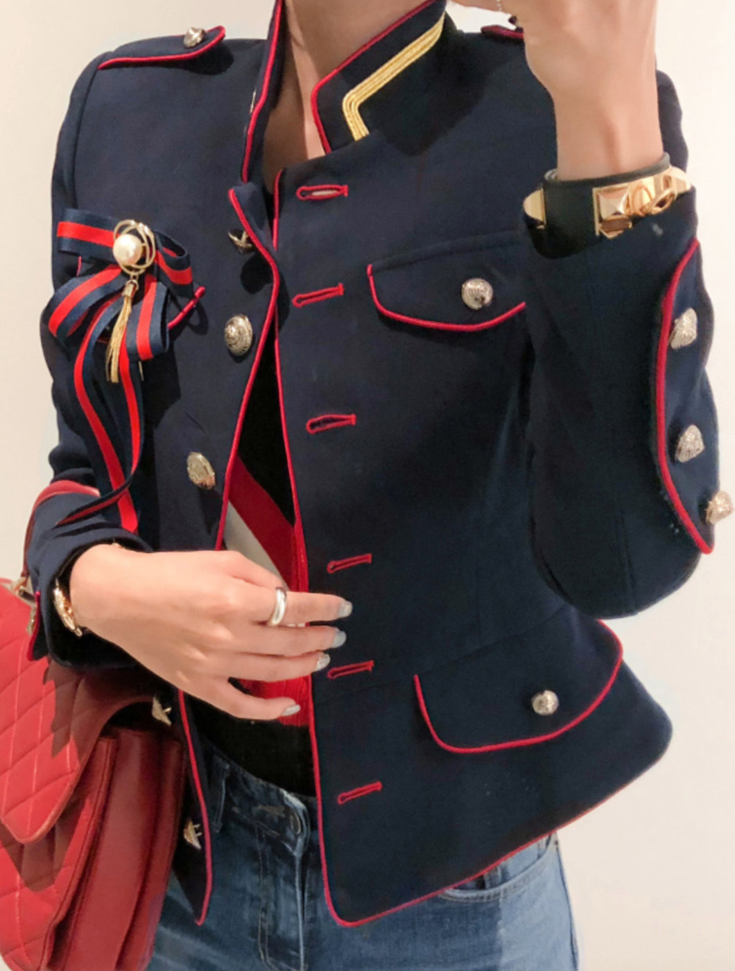 Damesblazer - Enkelrijks - Borstzakken - Slim fit blazer - Blazerjasje-Boetiek Moda