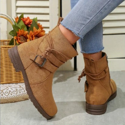 Dameslaarzen | Ritssluiting | Comfortabel | Suède Laarzen | Enkellaarzen-Boetiek Moda
