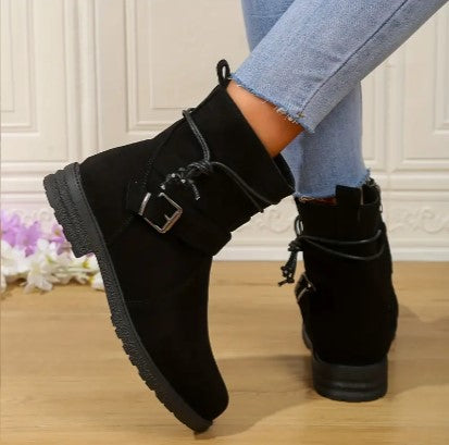 Dameslaarzen | Ritssluiting | Comfortabel | Suède Laarzen | Enkellaarzen-Boetiek Moda