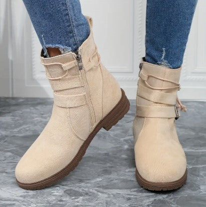Dameslaarzen | Ritssluiting | Comfortabel | Suède Laarzen | Enkellaarzen-Boetiek Moda