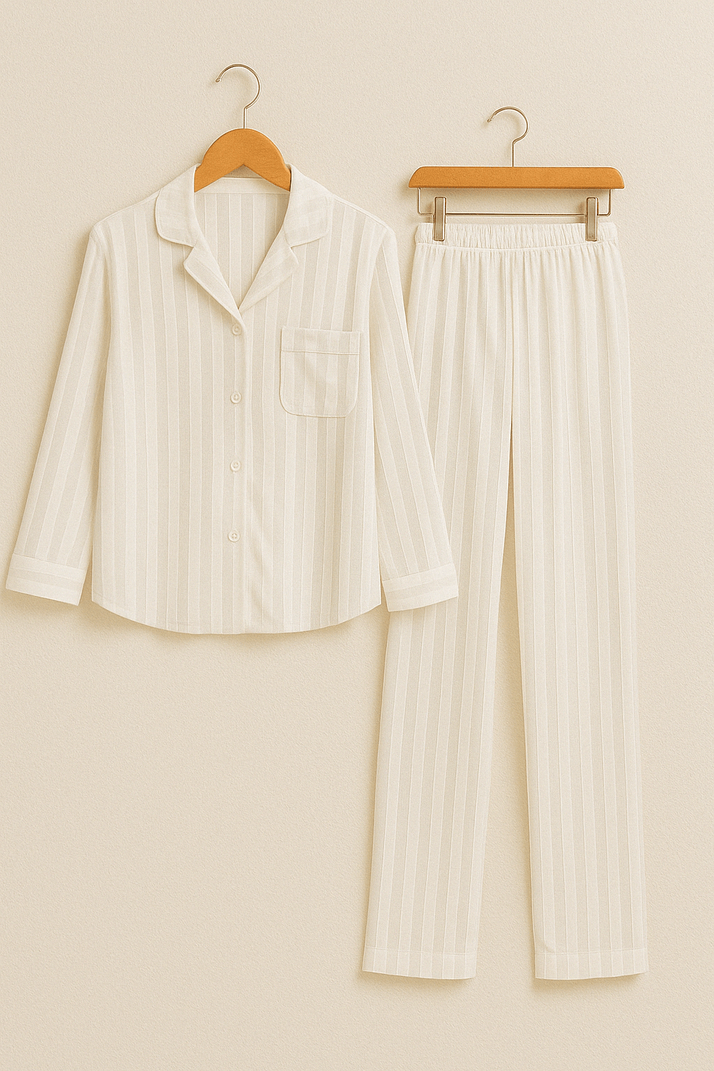 Damespyjama - Gestreepte - Lange mouwen - Satijnen pyjama - Pyjamaset-Boetiek Moda