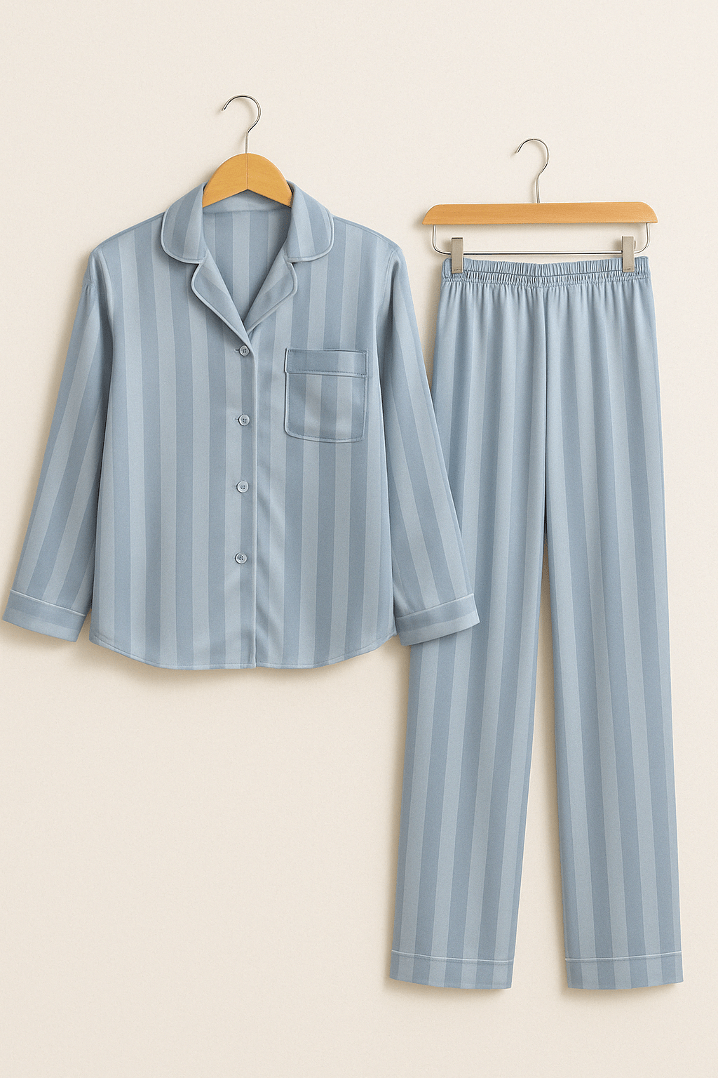 Damespyjama - Gestreepte - Lange mouwen - Satijnen pyjama - Pyjamaset-Boetiek Moda