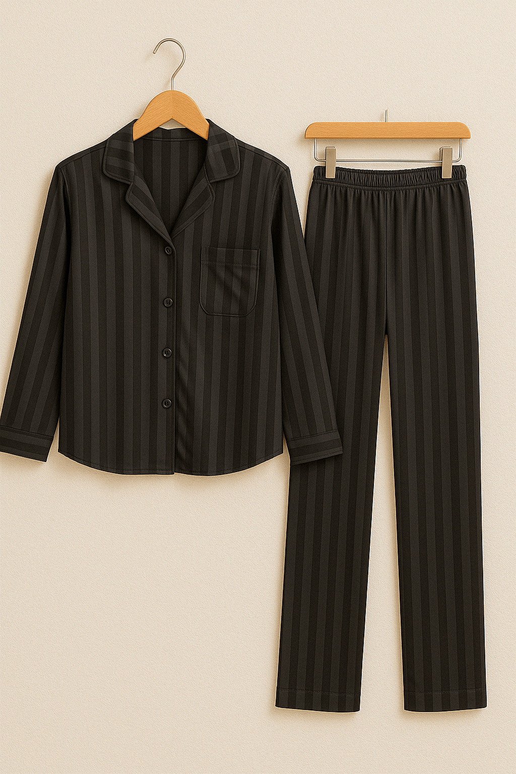 Damespyjama - Gestreepte - Lange mouwen - Satijnen pyjama - Pyjamaset-Boetiek Moda