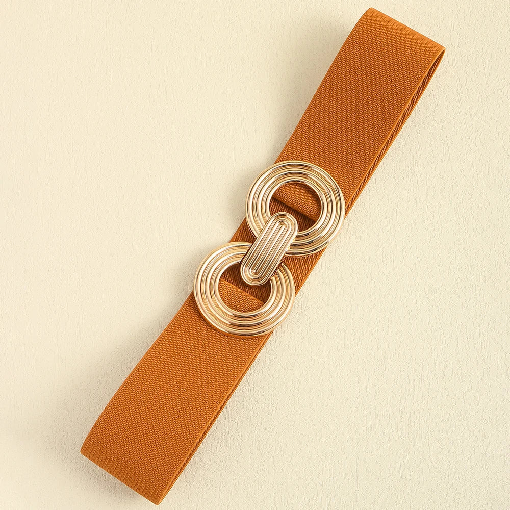 Damesriem - Stretch - Gouden gesp - Elastische riem - Tailleband-Boetiek Moda