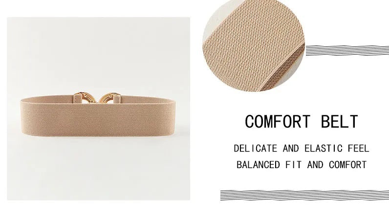 Damesriem - Stretch - Gouden gesp - Elastische riem - Tailleband-Boetiek Moda