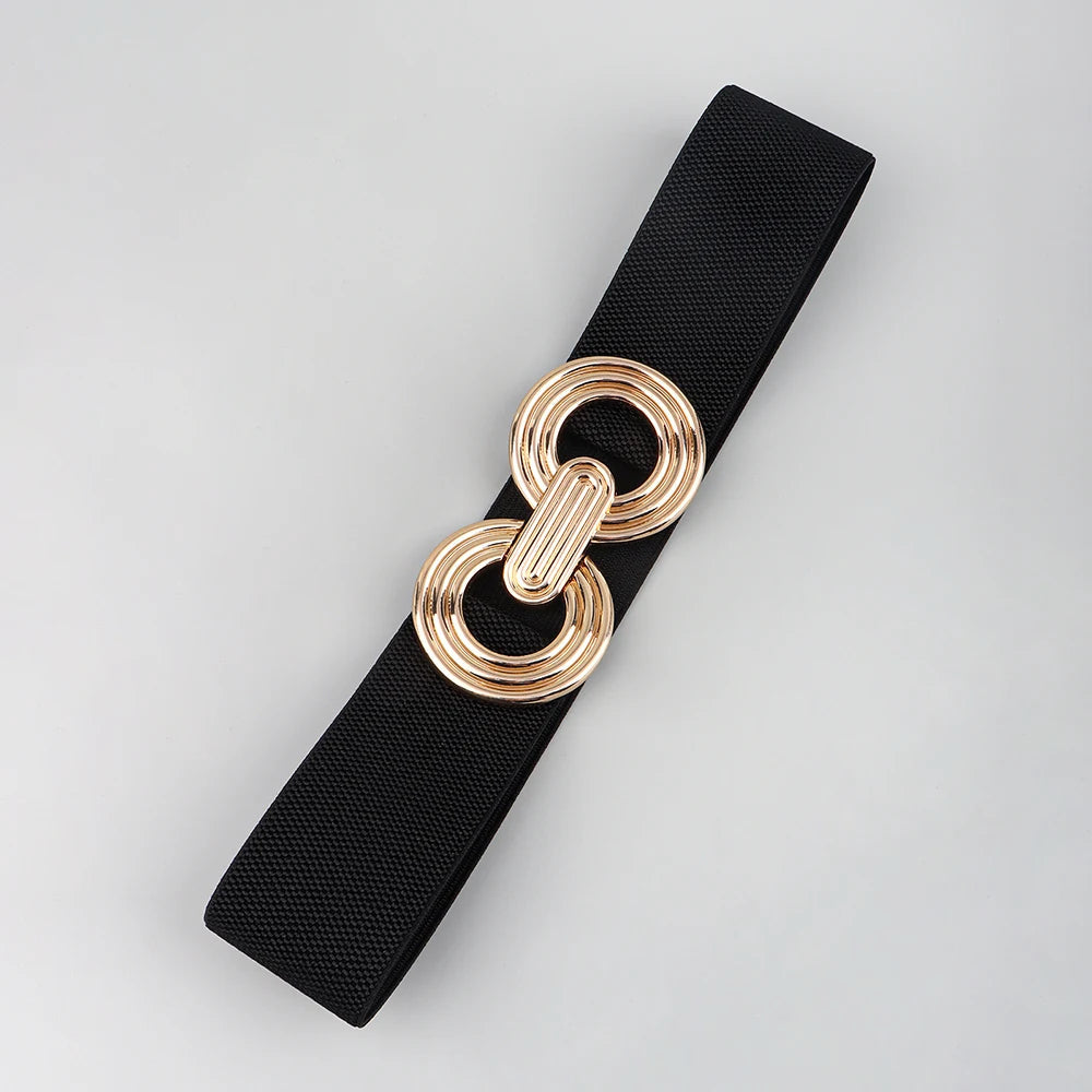 Damesriem - Stretch - Gouden gesp - Elastische riem - Tailleband-Boetiek Moda