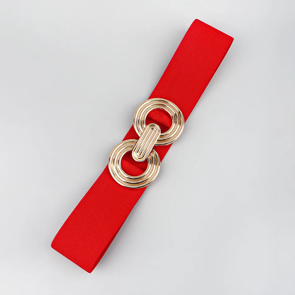 Damesriem - Stretch - Gouden gesp - Elastische riem - Tailleband-Boetiek Moda