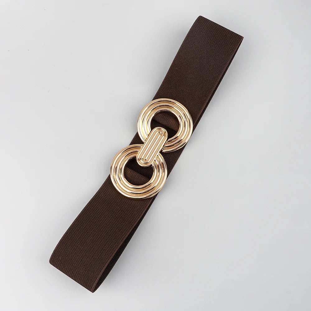 Damesriem - Stretch - Gouden gesp - Elastische riem - Tailleband-Boetiek Moda
