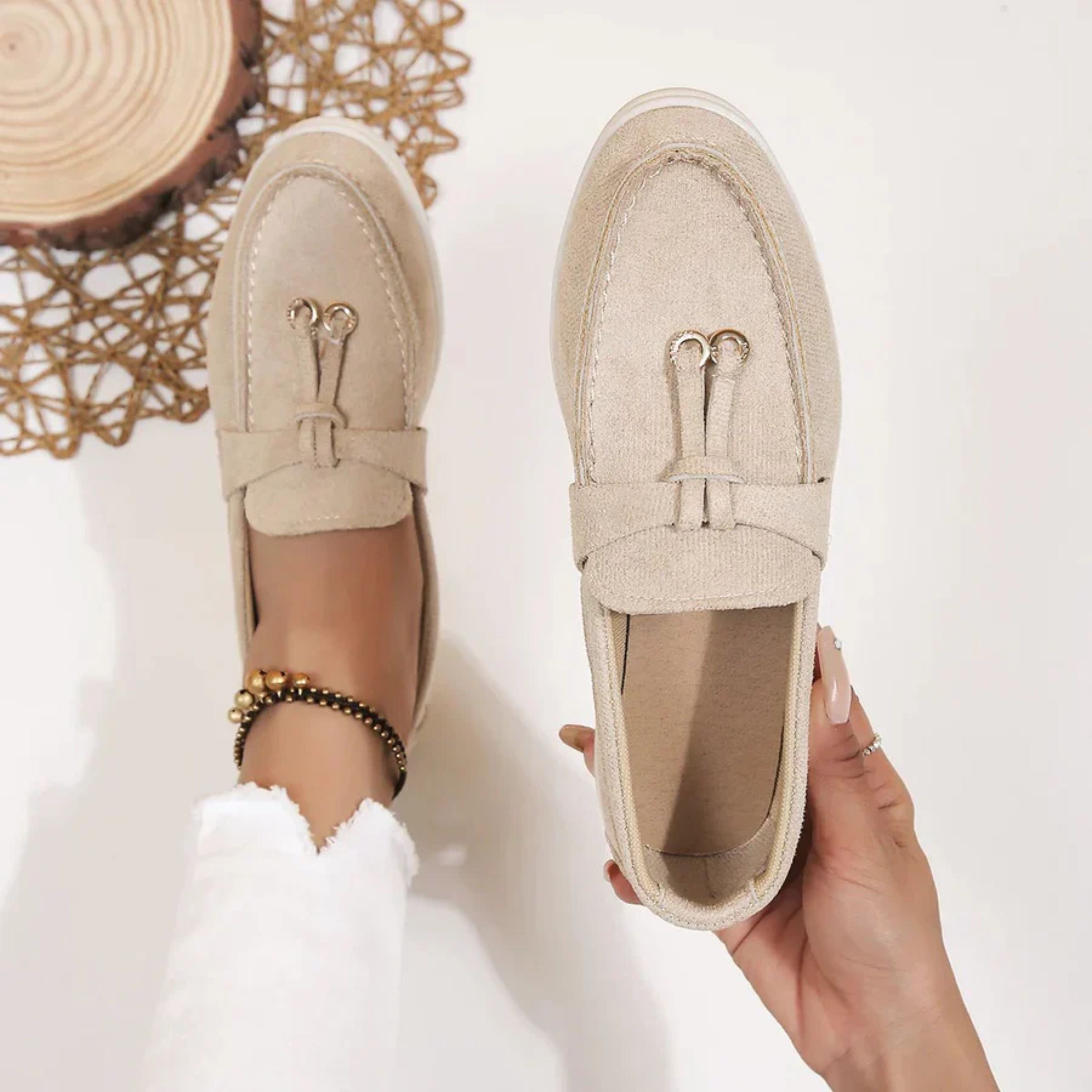 Damesschoenen | Slip-On | Comfortabel | Suède Damesschoenen | Damesschoenen-Boetiek Moda