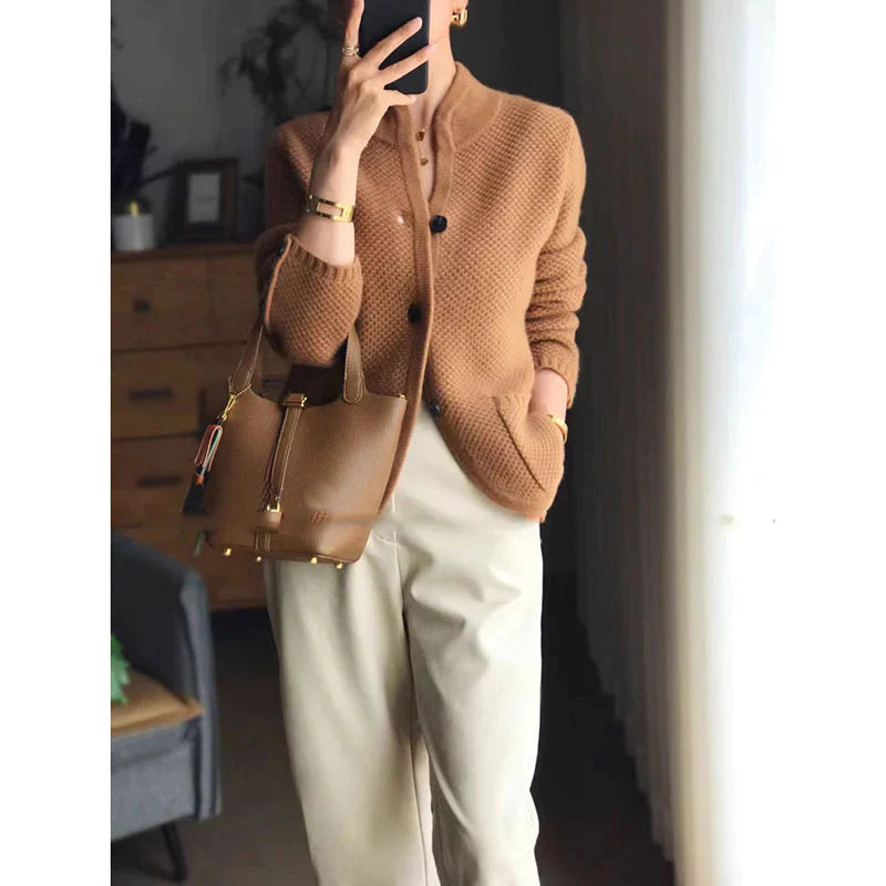 Damesvest | Wolmix | Button-Up | Gebreid vest | Vestjasje-Boetiek Moda