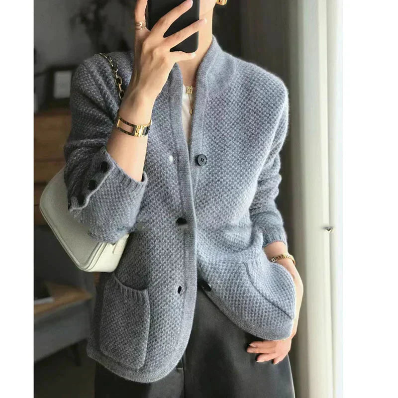 Damesvest | Wolmix | Button-Up | Gebreid vest | Vestjasje-Boetiek Moda