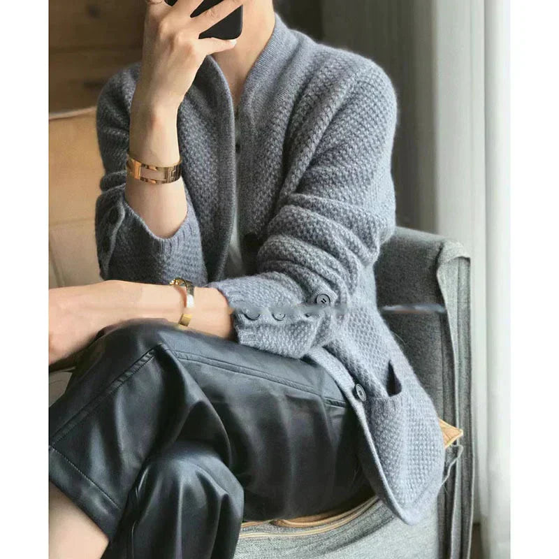 Damesvest | Wolmix | Button-Up | Gebreid vest | Vestjasje-Boetiek Moda