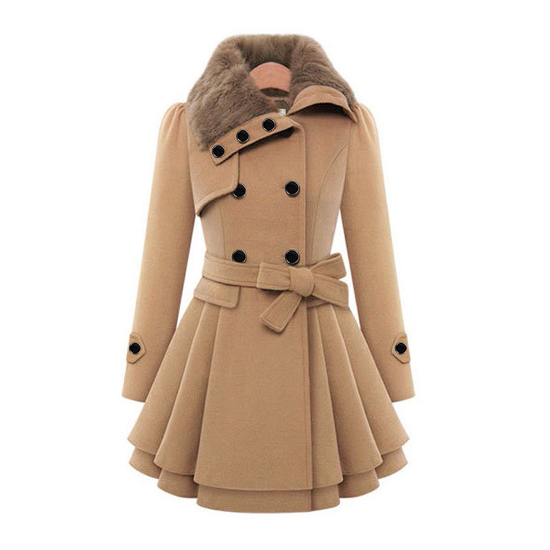 Dameswinterjas - Dubbelrijks - Riem - Prinsessenjas - Wintertrenchcoat-Boetiek Moda